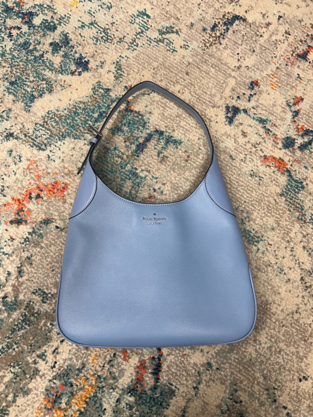 kate spade Dusty Blue Pebbled Leather Shoulder Bag
